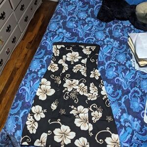 New York & Company Black and Cream Floral Dress
